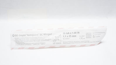 BD 382633 Autoguard BC Winged Shielded I.V. Cath. 20GA x 1.00inch 63ml/min (x)